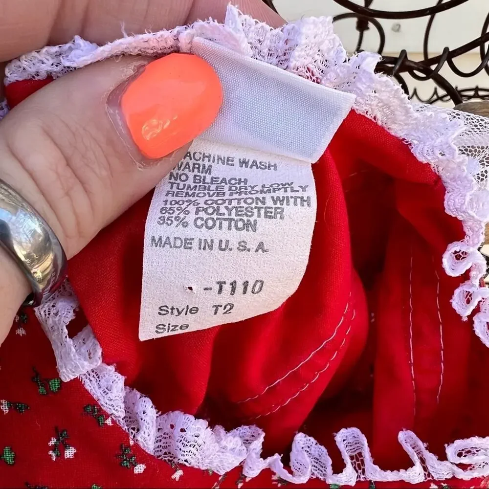 Vintage Bryan red holly Ivy Christmas circle dress 2T